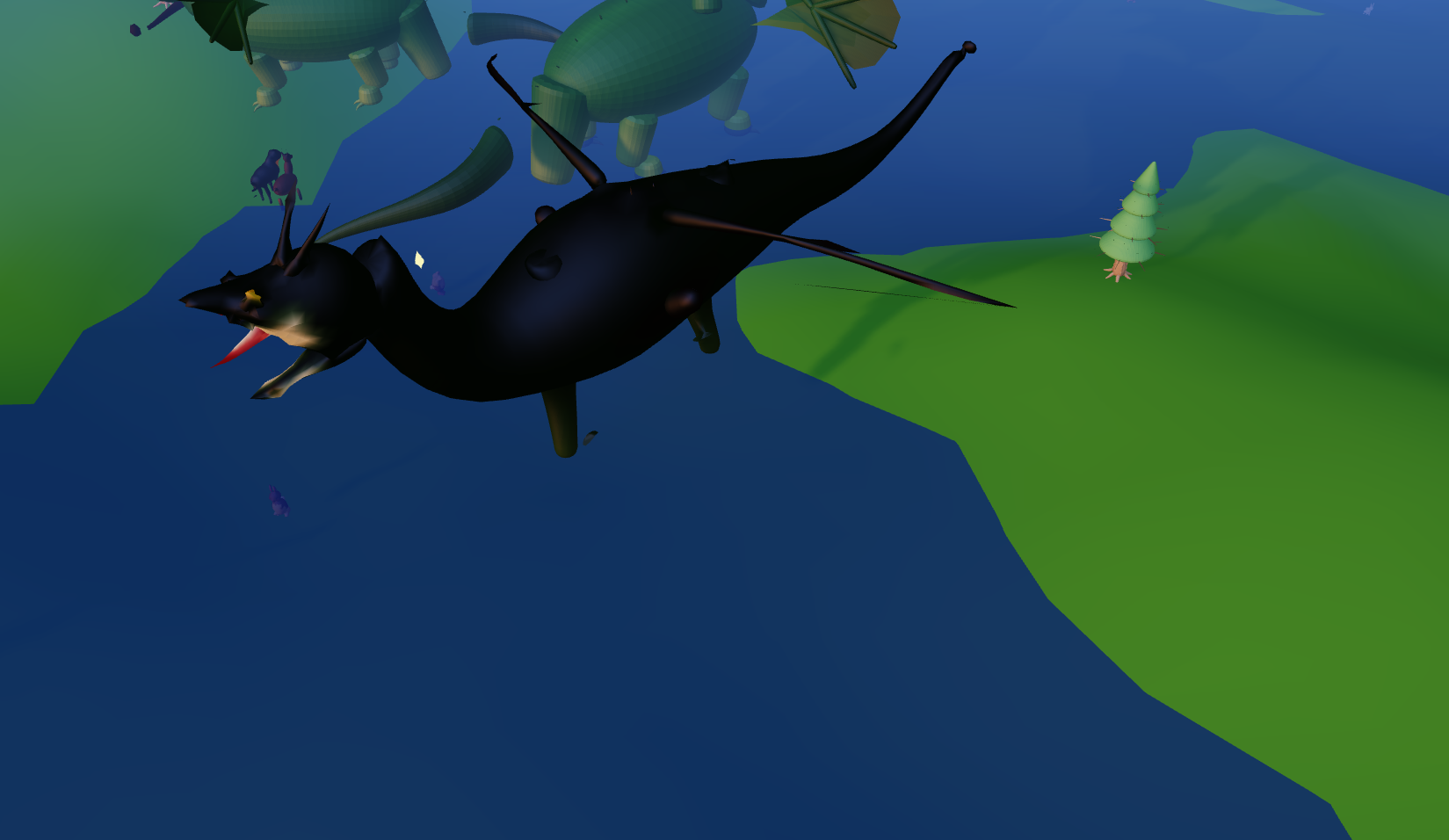 Dark dragon closeup showing good body but rough face