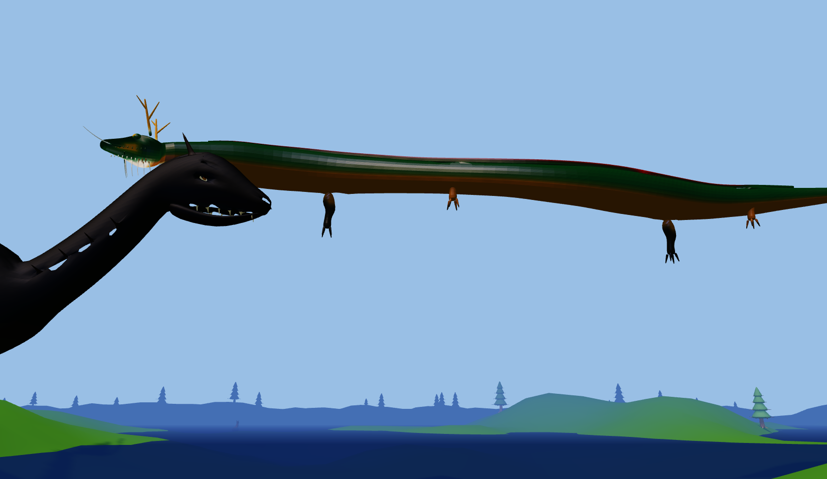 Serpent dragon side view