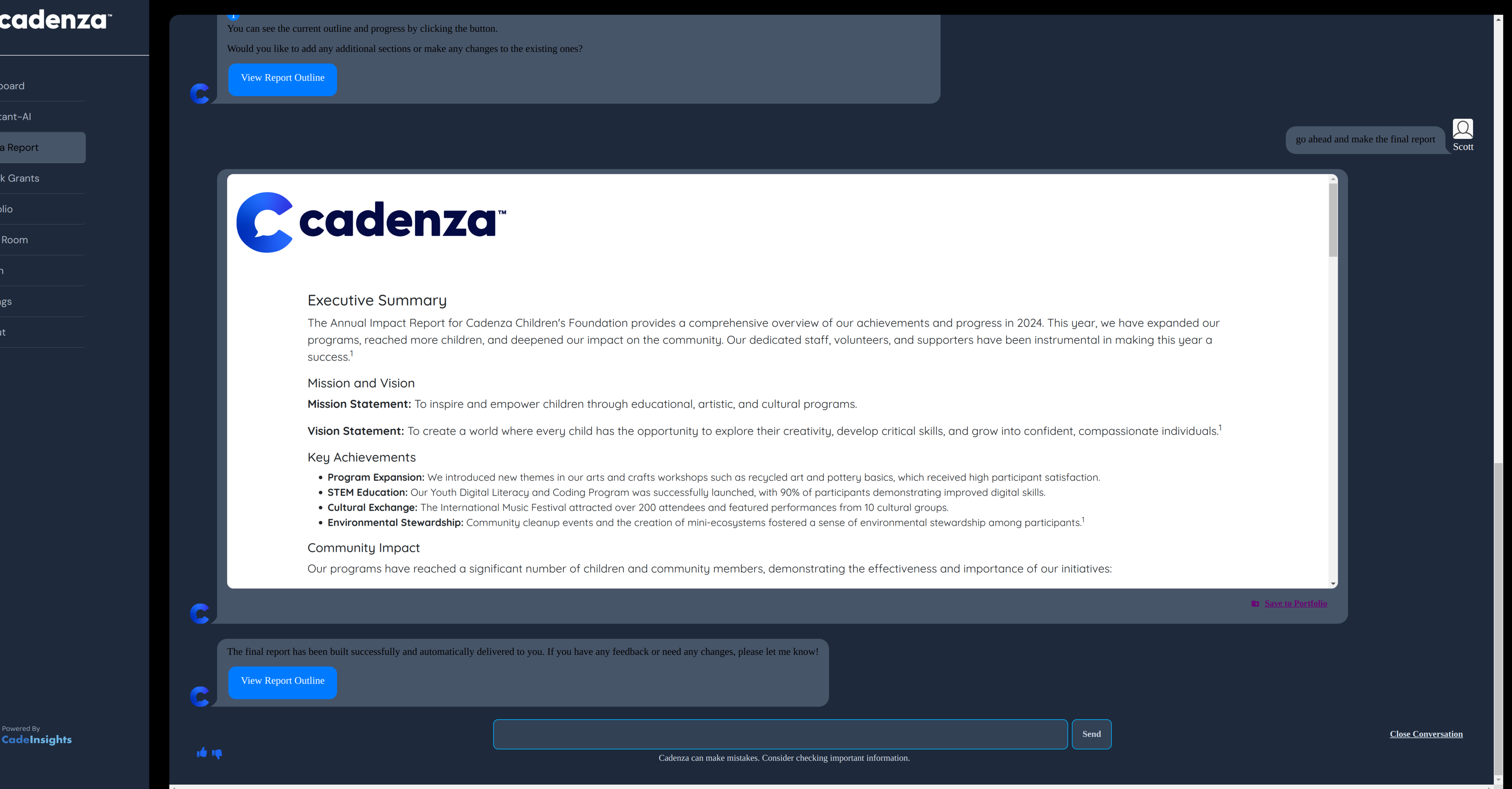 Professional Grant Report Output - Publication-ready documents